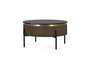 GINER Y COLOMER Mesa de Centro Madera de Mango con Tapa de Mármol Bronce y Negro 70x70x40 cm