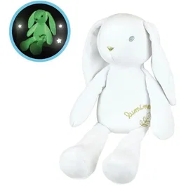 Jemini Conejo de peluche luminoso +/- 30 cm, suave y tranquilizador para niños