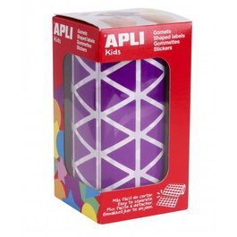 Apli Gomets Triangulares 20 mm Lila - Rollo de 2.832 Unidades