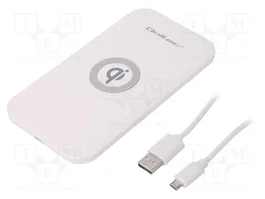 QOLTEC Cargador de inducción blanco 10W Qi Quick Charge 3.0