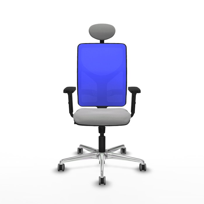 PIQUERAS Y CRESPO Silla de oficina Motilla con Mecanismo Sincro, Gris claro y Azul