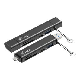 I-Tec Dongle USB-C / USB-A con ranuras SD y TF, 1x USB-A y 1x USB-C