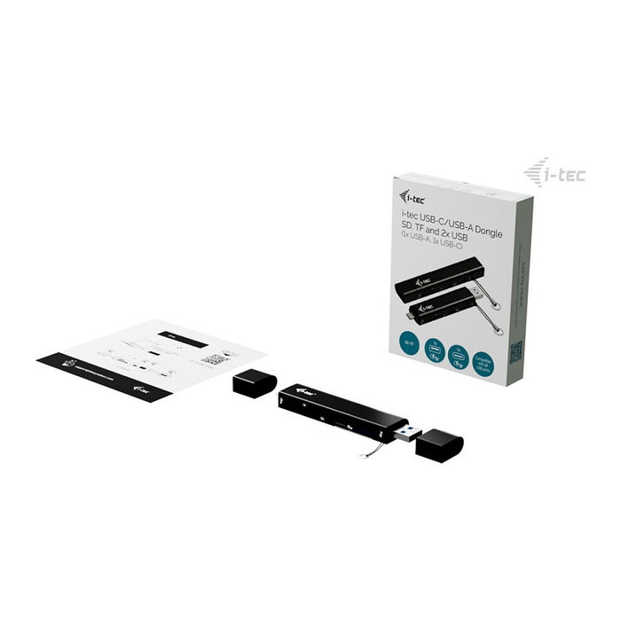 I-Tec Dongle USB-C / USB-A con ranuras SD y TF, 1x USB-A y 1x USB-C