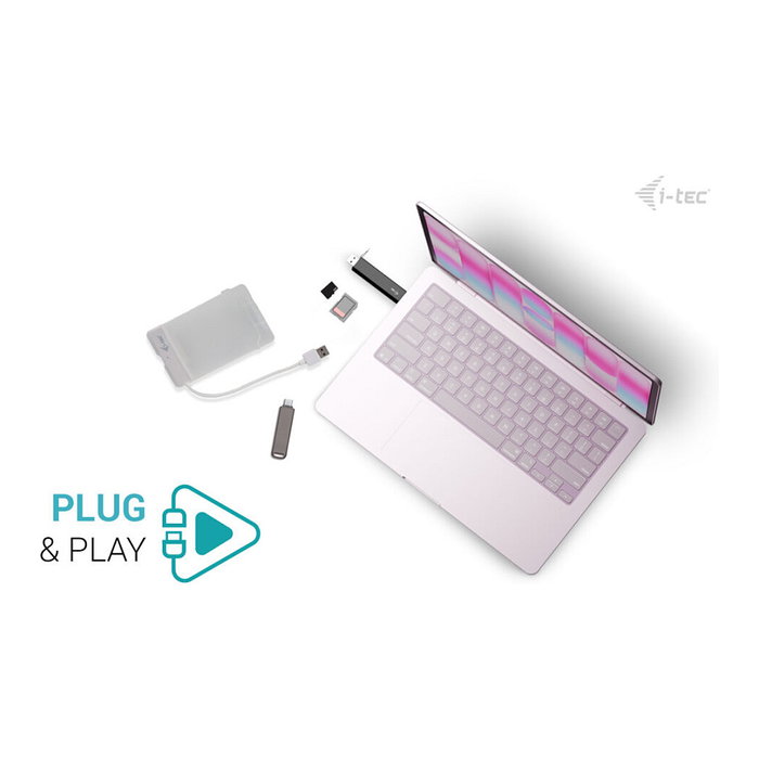 I-Tec Dongle USB-C / USB-A con ranuras SD y TF, 1x USB-A y 1x USB-C