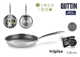 Quttin Sartén de Acero Triplex para Inducción de 28cm