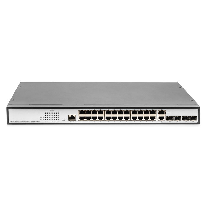 Digitus Switch Gestionado L2 24 Puertos Gigabit, 2 Puertos Combo RJ45/SFP y 2 SFP Uplink, Montaje en Rack Digitus Switch Gestionado L2 24 Puertos Gigabit, 2 Puertos Combo RJ45/SFP y 2 SFP Uplink, Montaje en Rack