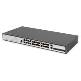 DIGITUS Switch Gigabit Gestionado Negro 24 Puertos