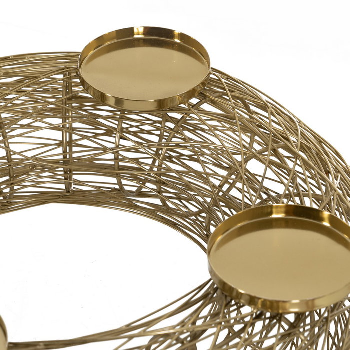 Portavelas Dorado Acero Inoxidable 39 X 39 X 12 cm Portavelas Dorado Acero Inoxidable 39 X 39 X 12 cm