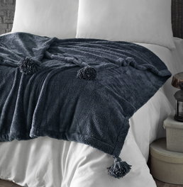 L'essentiel linge de maison Manta Doble Puffy 160 - Antracita 160x200 cm 100% Poliéster Confort Suave y Acogedora