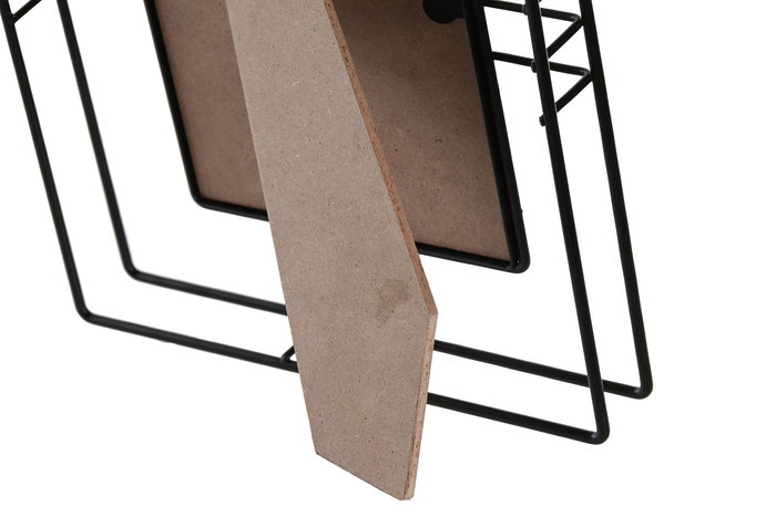 DKD Home Decor Marco de Foto Moderno para Fotos 10x15 cm Negro de Metal y Cristal, 2.5 x 22.5 x 17.5 cm (6 Unidades)