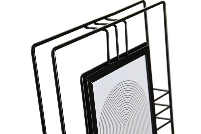 DKD Home Decor Marco de Foto Moderno para Fotos 10x15 cm Negro de Metal y Cristal, 2.5 x 22.5 x 17.5 cm (6 Unidades)