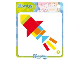 Andreutoys Juego de formas geométricas con 42 piezas y 24 plantillas