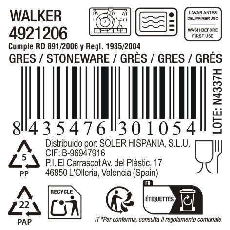 La Mediterranea Bol Walker 650cc ø13.2cm