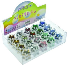 ABACO Purpurina Metalizada de Estrellas en Bote de 5 Colores