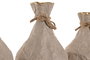 DKD Home Decor Set de 3 Jarrones de Metal y Cuerda Beige