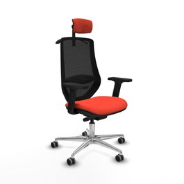 PIQUERAS Y CRESPO Silla de oficina Mardos con mecanismo Sincro/Traslack Naranja oscuro/Negro