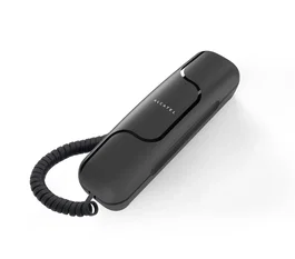 Alcatel T06 Teléfono Analógico Negro para Escritorio o Pared, Conexión por Cable, 12 Botones
