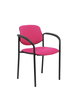 NOWY STYL Silla Styl tapizada en similpiel rosa con brazos fijos