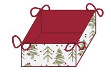 DKD Home Decor Cesta de Navidad Alpina Verde Rojo Blanco Beige Algodón 30x30x8 cm