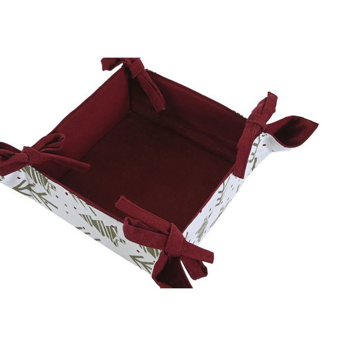DKD Home Decor Cesta de Algodón Árboles Verde, Blanco, Rojo y Beige DKD Home Decor Cesta de Algodón Árboles Verde, Blanco, Rojo y Beige