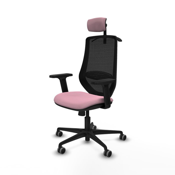 PIQUERAS Y CRESPO Silla de oficina Mardos Rosa y Negro con Mecanismo Sincro PIQUERAS Y CRESPO Silla de oficina Mardos Rosa y Negro con Mecanismo Sincro