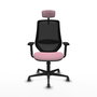 PIQUERAS Y CRESPO Silla de oficina Mardos Rosa y Negro con Mecanismo Sincro