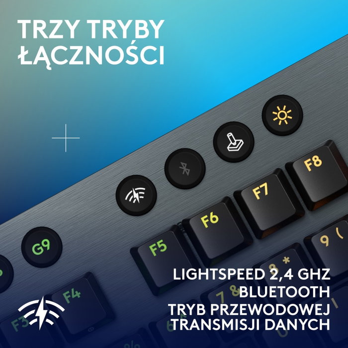 Logitech G915 X Tactile Teclado Inalámbrico Mecánico Gaming RGB Layout Polaco Negro