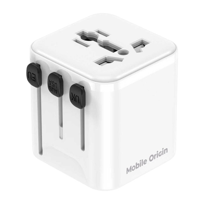 Mobile PW30 Adaptador de Viaje Universal EU/UK/US/AUS, Blanco