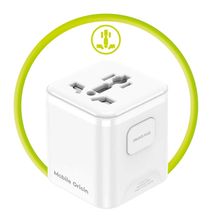 Mobile PW30 Adaptador de Viaje Universal EU/UK/US/AUS, Blanco