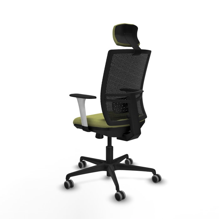 PIQUERAS Y CRESPO Silla de oficina Yunquera con mecanismo Sincro/Traslack Verde oliva y Negro