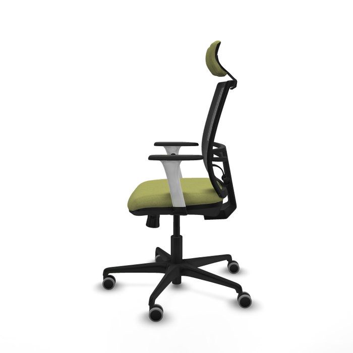 PIQUERAS Y CRESPO Silla de oficina Yunquera con mecanismo Sincro/Traslack Verde oliva y Negro