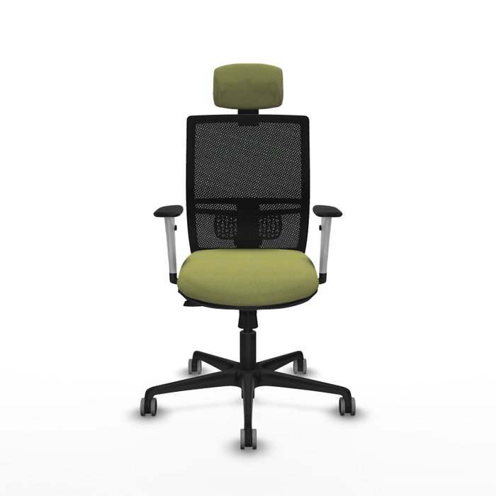 PIQUERAS Y CRESPO Silla de oficina Yunquera con mecanismo Sincro/Traslack Verde oliva y Negro