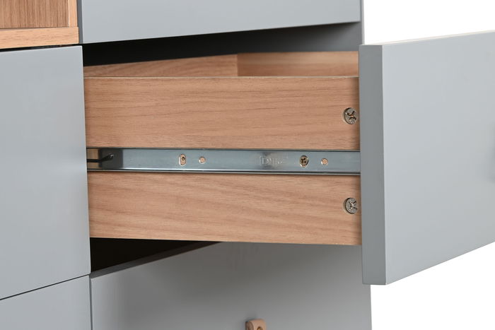 DKD Home Decor Cómoda 120 x 75 x 40 cm Gris Natural 5 Cajones