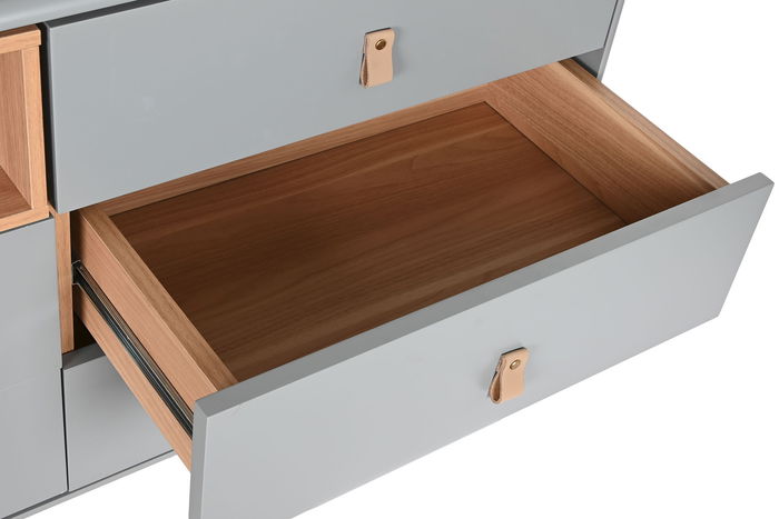DKD Home Decor Cómoda 120 x 75 x 40 cm Gris Natural 5 Cajones