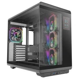 Mars Gaming MC-REVPRO Semitorre ATX con Pantalla LCD de 4,3 Pulgadas y Cristal Templado Negra