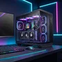Mars Gaming MC-REVPRO Semitorre ATX con Pantalla LCD de 4,3 Pulgadas y Cristal Templado Negra