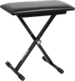 QUIKLOK Banqueta Piano X "Basic" Compact Quiklok Altura Ajustable Imitación Cuero Negra Plegable