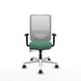 PIQUERAS Y CRESPO Silla de oficina Zulema con mecanismo Sincro/Traslack, verde esmeralda y blanco
