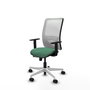 PIQUERAS Y CRESPO Silla de oficina Zulema con mecanismo Sincro/Traslack, verde esmeralda y blanco