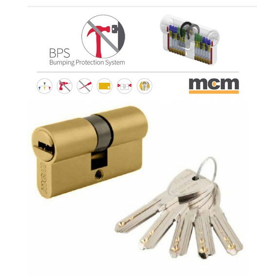 MCM Cilindro de Alta Seguridad Antibumping y Antipicking BPS 30-30 en Latón MCM Cilindro de Alta Seguridad Antibumping y Antipicking BPS 30-30 en Latón