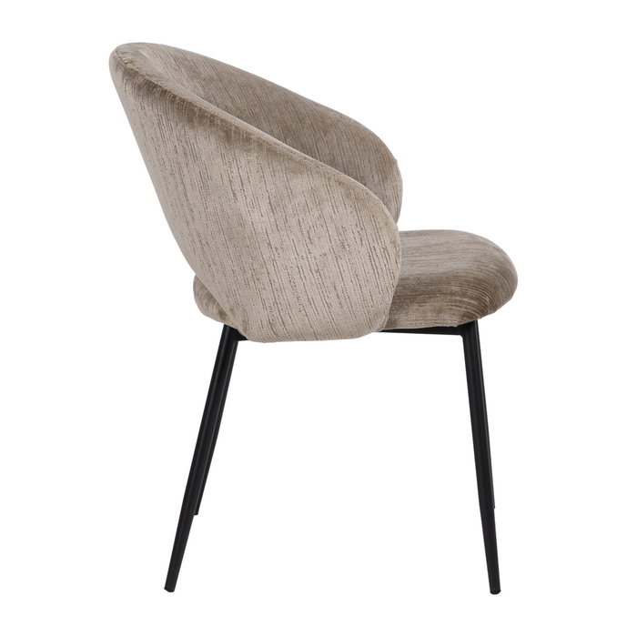 Silla Taupe Tejido-Metal Contract 58 X 60 X 80,50 cm (Set de 2)