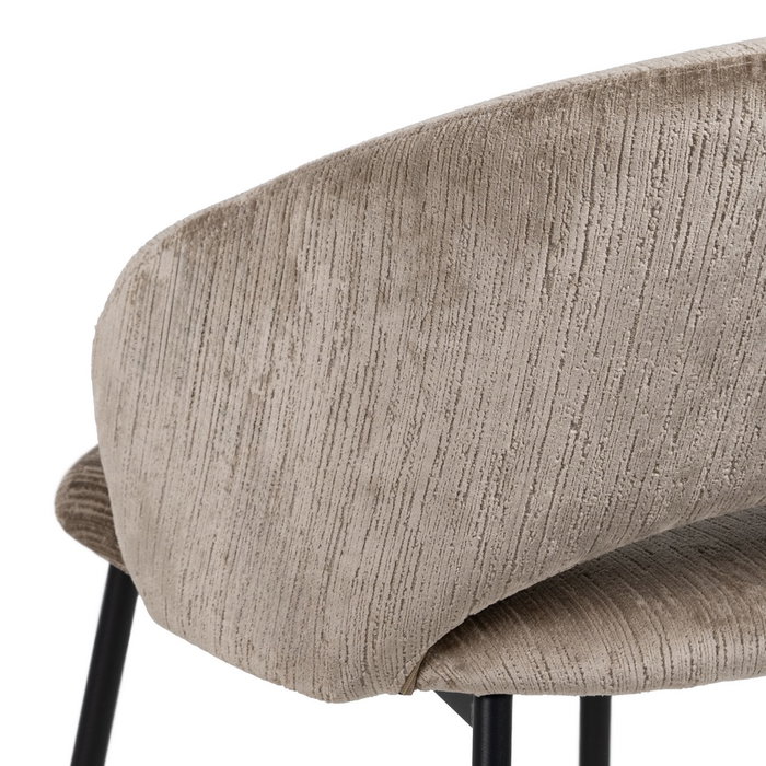 Silla Taupe Tejido-Metal Contract 58 X 60 X 80,50 cm (Set de 2)