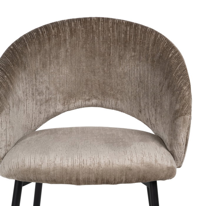 Silla Taupe Tejido-Metal Contract 58 X 60 X 80,50 cm (Set de 2)