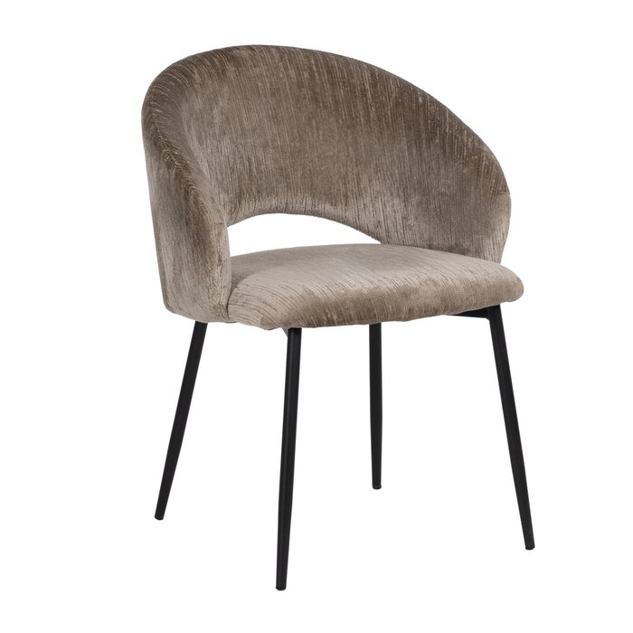 Silla Taupe Tejido-Metal Contract 58 X 60 X 80,50 cm (Set de 2)