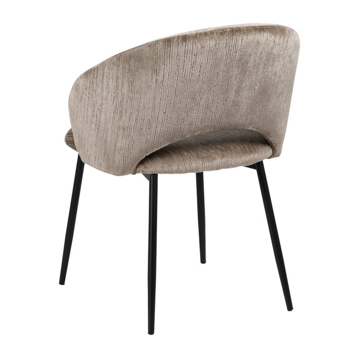 Silla Taupe Tejido-Metal Contract 58 X 60 X 80,50 cm (Set de 2)