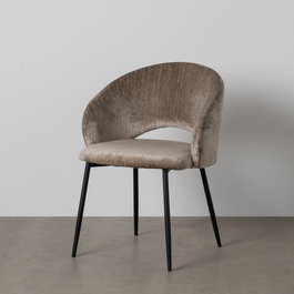Silla Taupe Tejido-Metal Contract 58 X 60 X 80,50 cm (Set de 2)