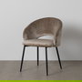 Silla Taupe Tejido-Metal Contract 58 X 60 X 80,50 cm (Set de 2)