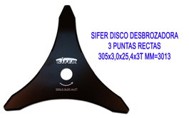 SIFER Disco Desbrozadora 3 Puntas Rectas 305x3,0x25,4x3T mm