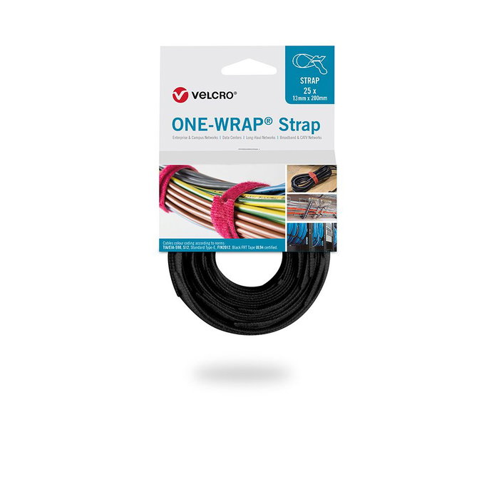Velcro Brida One-Wrap Strap 13x200mm 25Uds Negro