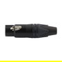EQUIP Conector XLR 3 Polos Hembra 147931, Negro, Metal/Plástico, Chapado en Oro, Conector Derecho, Certificado CE/RoHS